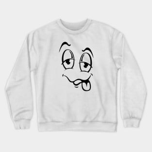 Smiley Funny Cartoon Dizzy Face Crewneck Sweatshirt